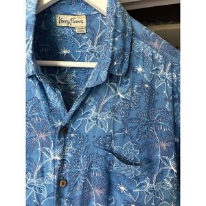 Kenny Flowers Limited Edition Hawaiian Shirt Men's XL Blue Aloha Camp Rayon